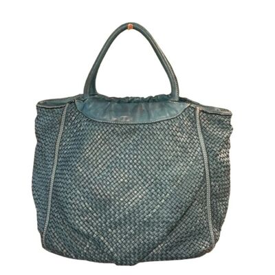 FARFALLA Woven Hand Bag Teal