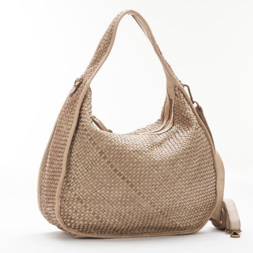 Buy wholesale CANVAS WOVEN WITH HONEY LEATHER LUX SHOPPER BAG