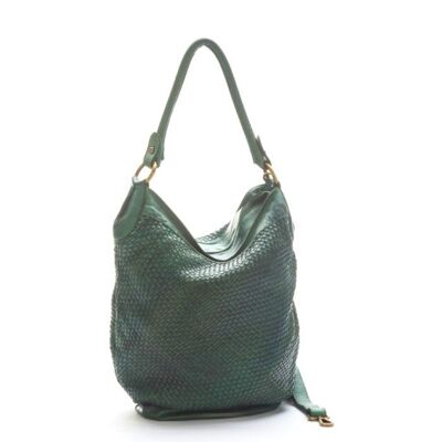 Bolso bombonera tejido GEMMA Verde militar