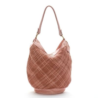 Sac seau tissé GEMMA Blush