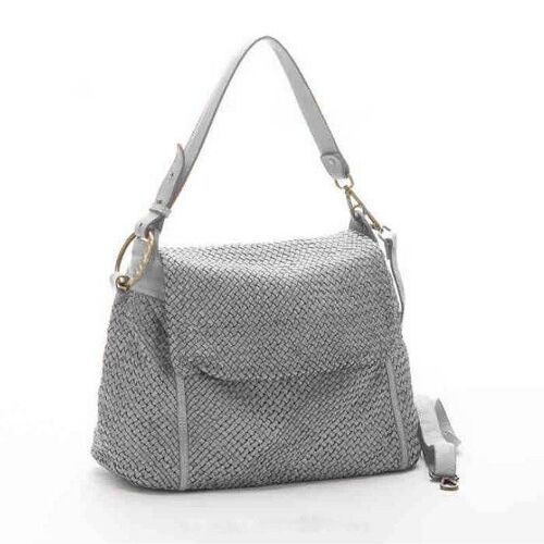Priscilla Shoulder Bag Narrow Weave All Over Grey