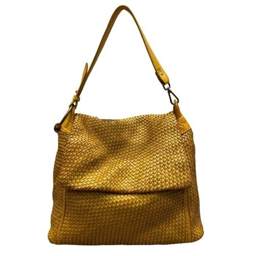 Priscilla Shoulder Bag Narrow Weave All Over Mustard