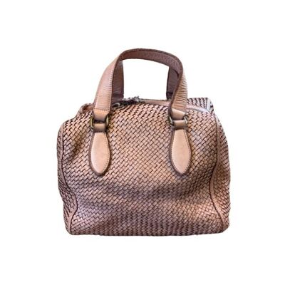 MIRTILLA Gewebte Bowler-Tasche Blush