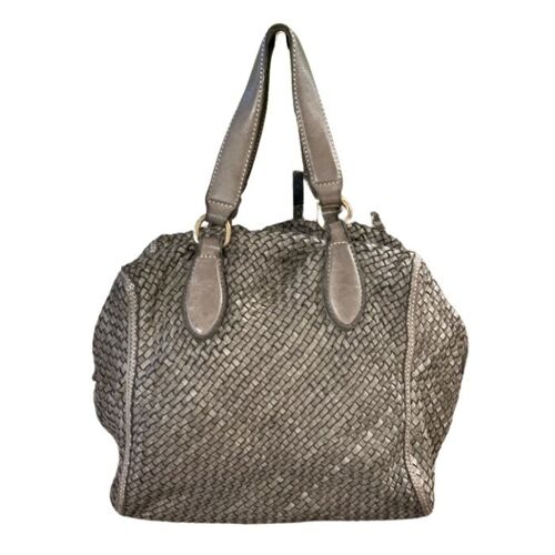 MIRTILLA Woven Bowler Bag Taupe