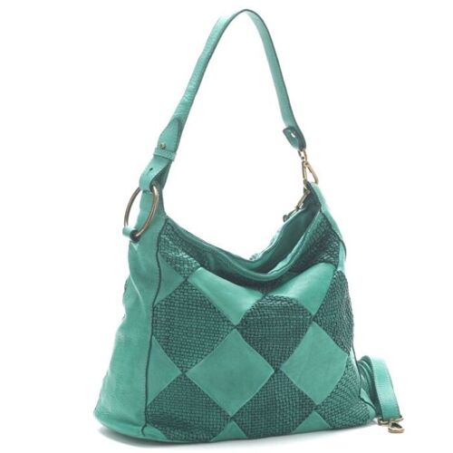 MELISSA diamond pattern shoulder bag | Emerald Green