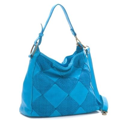 Sac à bandoulière MELISSA motif losanges | Turquoise