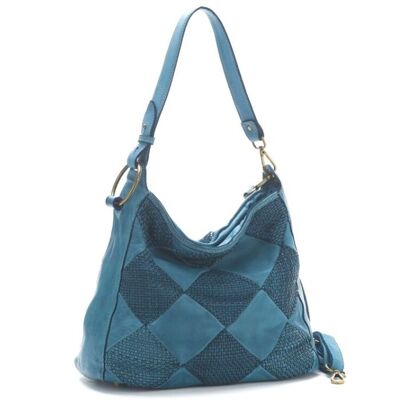 MELISSA diamond pattern shoulder bag | Teal