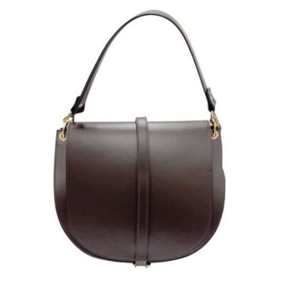 VITTORIA Large Saddle Bag Dark Brown