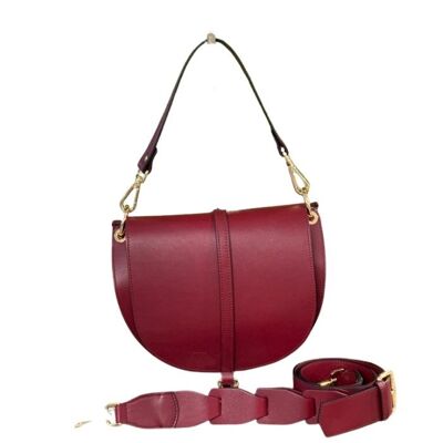 VITTORIA Medium Saddle Bag | Dark Red