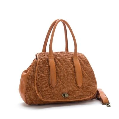 ZAFFIRA Bowler Flap Bag Tan