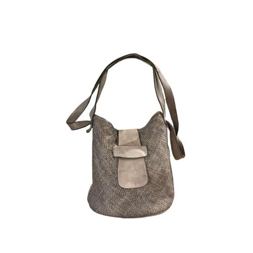 QUARZO Woven Bucket Bag Taupe