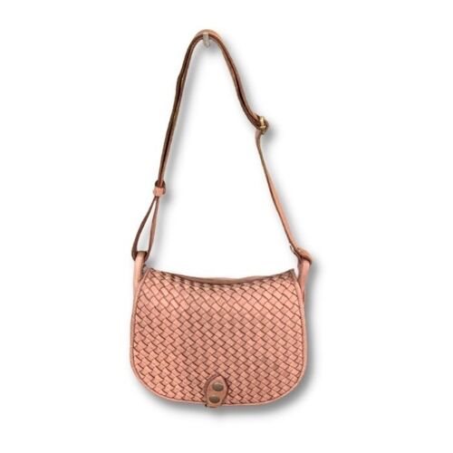 FIRENZE Large Weave Crossbody Bag | Blush