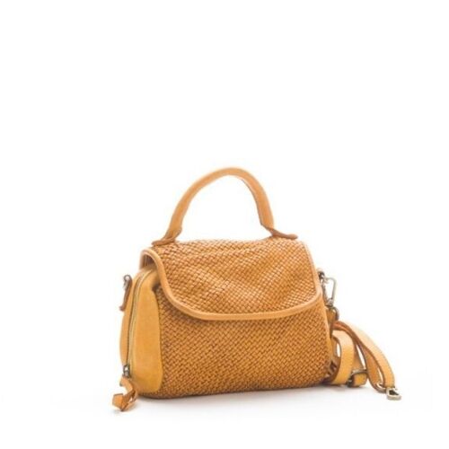 Siena Mini Bag With Narrow Weave | Mustard