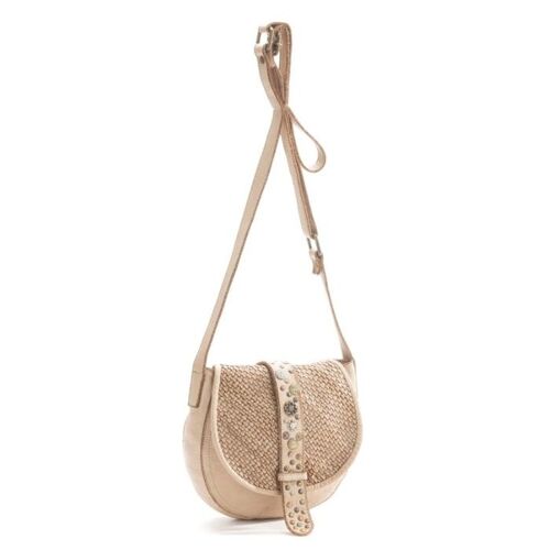 MILANO studded leather crossbody bag | Beige