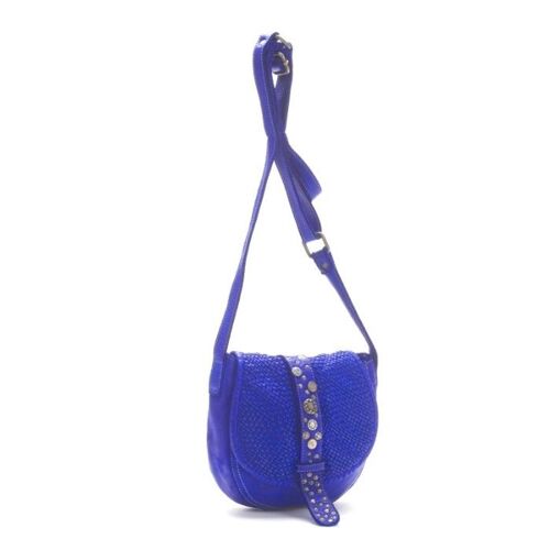 MILANO studded leather crossbody bag | Electric Blue