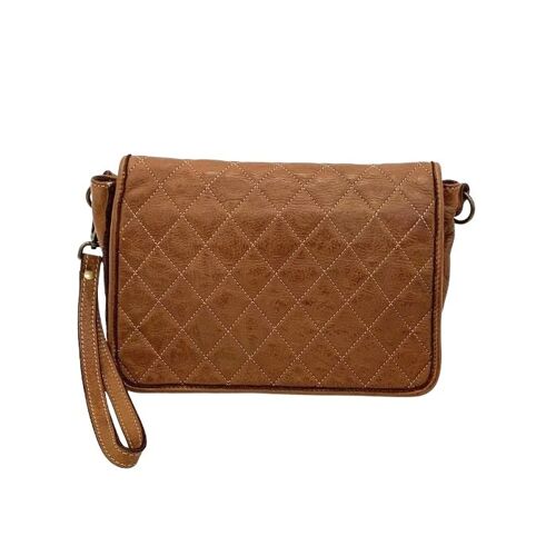 SILVINA Quilted Crossbody Bag Tan