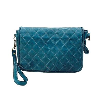 SILVINA Quilted Crossbody Bag Teal