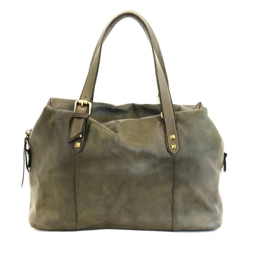 DANIELA Hand Bag with Buckle detail Army