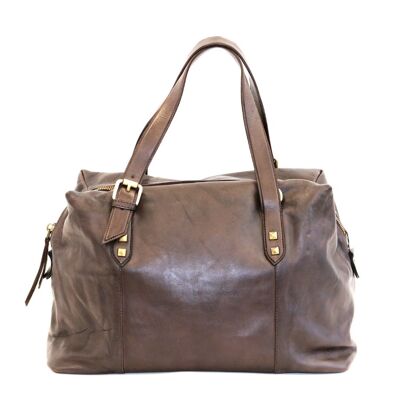 DANIELA Hand Bag with Buckle detail Brown