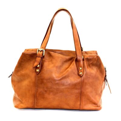 DANIELA Hand Bag with Buckle detail Tan