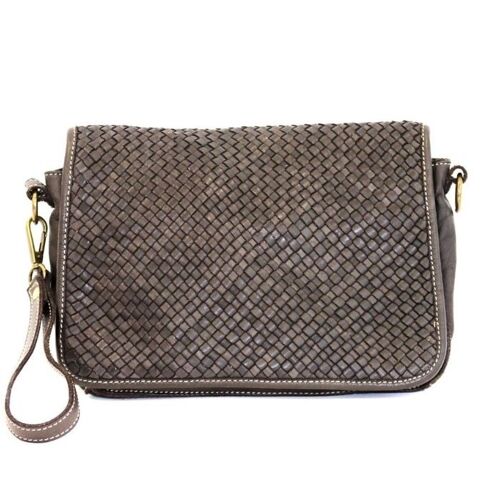 SILVIA Messenger Bag Woven Dark Brown