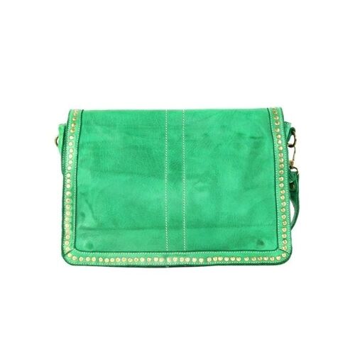 SILVINA small Cross-body Bag with Studs Emerald