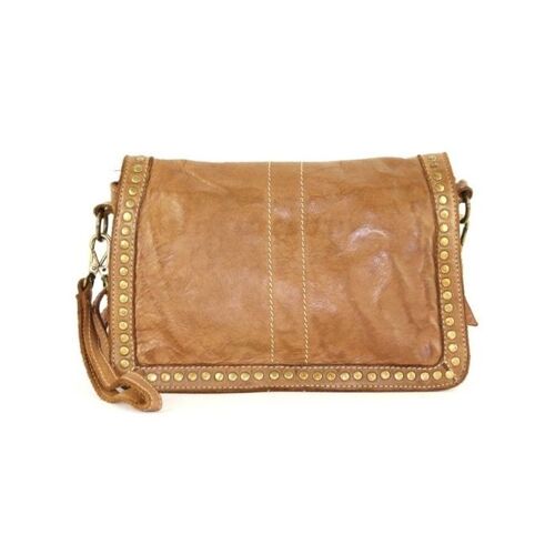 SILVINA small Cross-body Bag with Studs Tan