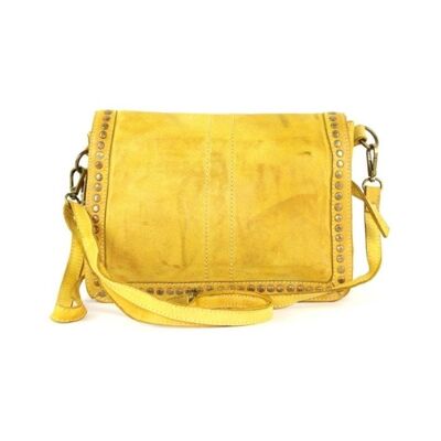 SILVINA small Cross-body Bag with Studs Mustard