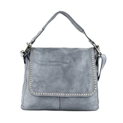 Bolso con solapa VIRGINIA con asa superior gris oscuro