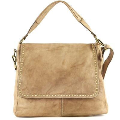 VIRGINIA Flap Bag With Top Handle Taupe