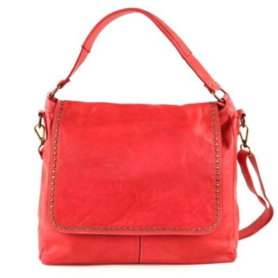 VIRGINIA Flap Bag With Top Handle Red