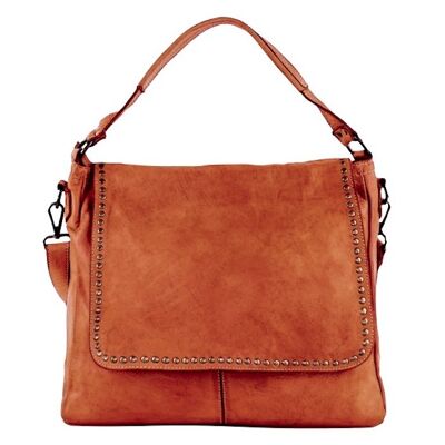 Bolso con solapa VIRGINIA con asa superior Terracota