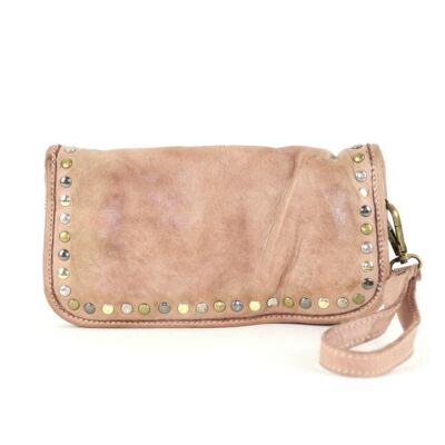 Cartera de muñeca SIMONA con tachuelas Blush