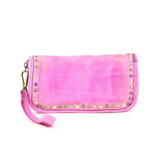 SIMONA Wrist Wallet With Studs Fuchsia