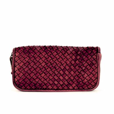 SIMONETTA Woven Wrist Wallet Burgund