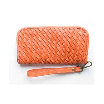 SIMONETTA Woven Wrist Wallet Orange