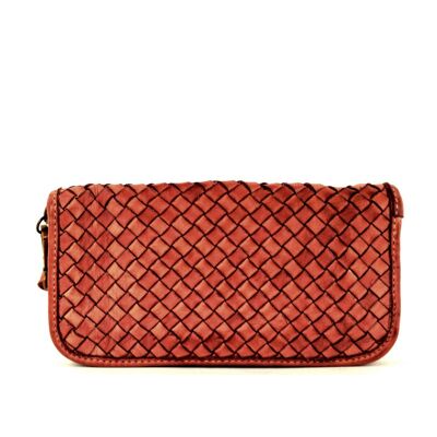 SIMONETTA Woven Wrist Wallet Terracotta