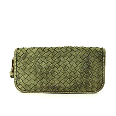 SIMONETTA Woven Wrist Wallet Army