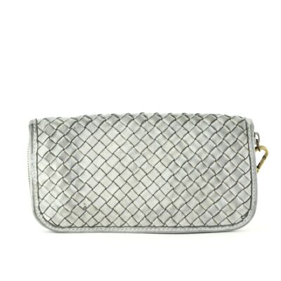 SIMONETTA Woven Wrist Wallet Light Grey