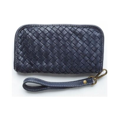 Cartera de muñeca tejida SIMONETTA azul marino