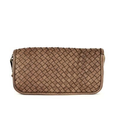 SIMONETTA Woven Wallet Taupe