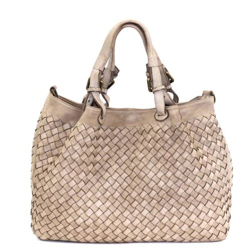 LUCIA Tote Bag Large Weave Beige