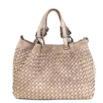 Bolso tote LUCIA Tejido grande Beige