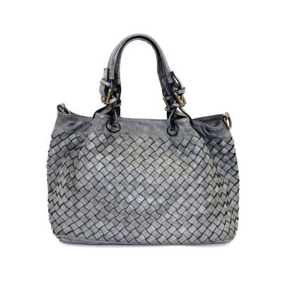 BABY LUCIA Borsa tote piccola Large Weave Grey