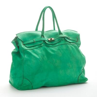 Bolsa de equipaje grande con forma de tote ALICE verde esmeralda