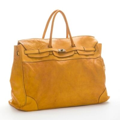 Grand Sac Bagage Cabas ALICE Jaune moutarde