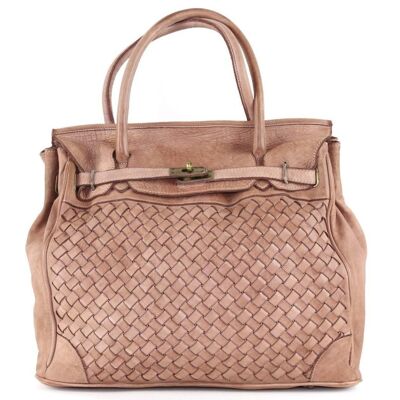 ALICIA Structured Bag Large Weave Blush
