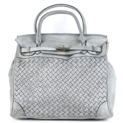 ALICIA Structured Bag Large Weave Light Grey
