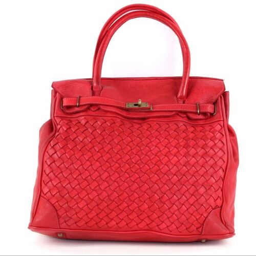 ALICIA Structured Bag Large Weave Red