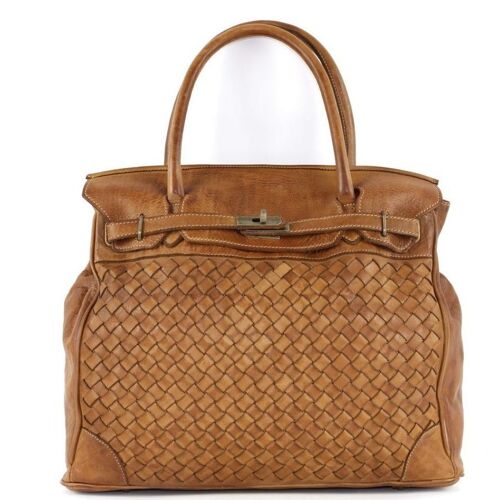 ALICIA Structured Bag Large Weave Tan